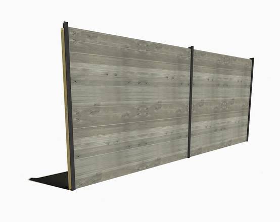 Sans Marque - Kit Clôture Bois Massif / 20m De Longueur/Pin Sylvestre Traité Autoclave Gris/ Hauteur : 1,82m/2m Entre Poteaux / Abri Français - Image 3