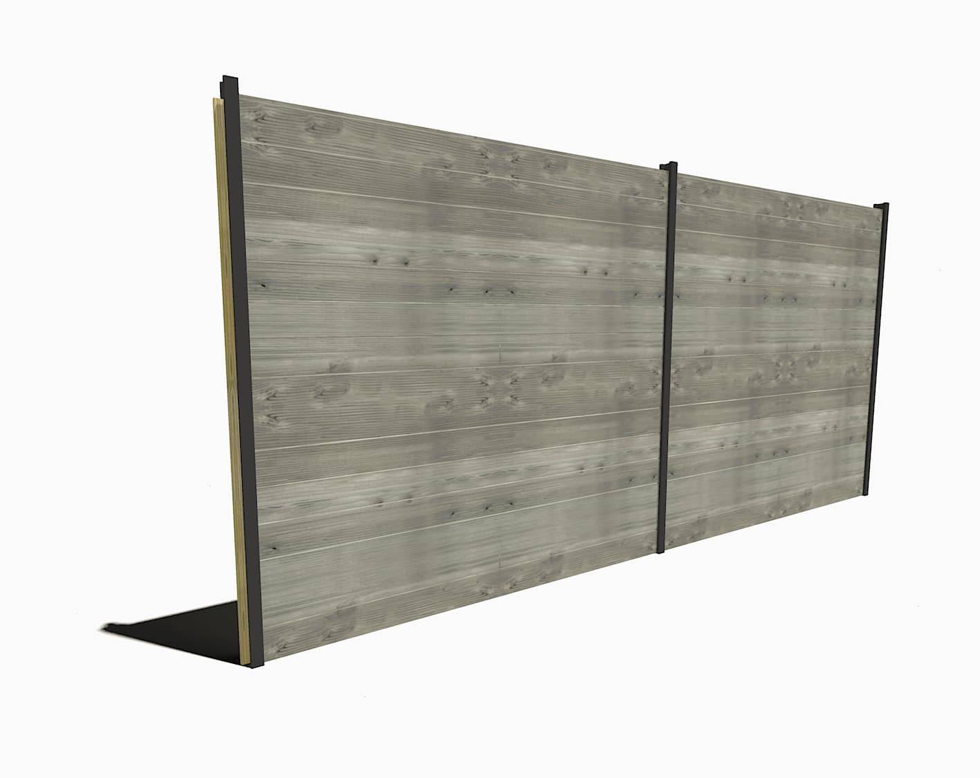 Sans Marque - Kit Clôture Bois Massif / 20m De Longueur/Pin Sylvestre Traité Autoclave Gris/ Hauteur : 1,82m/2m Entre Poteaux / Abri Français - Image 3