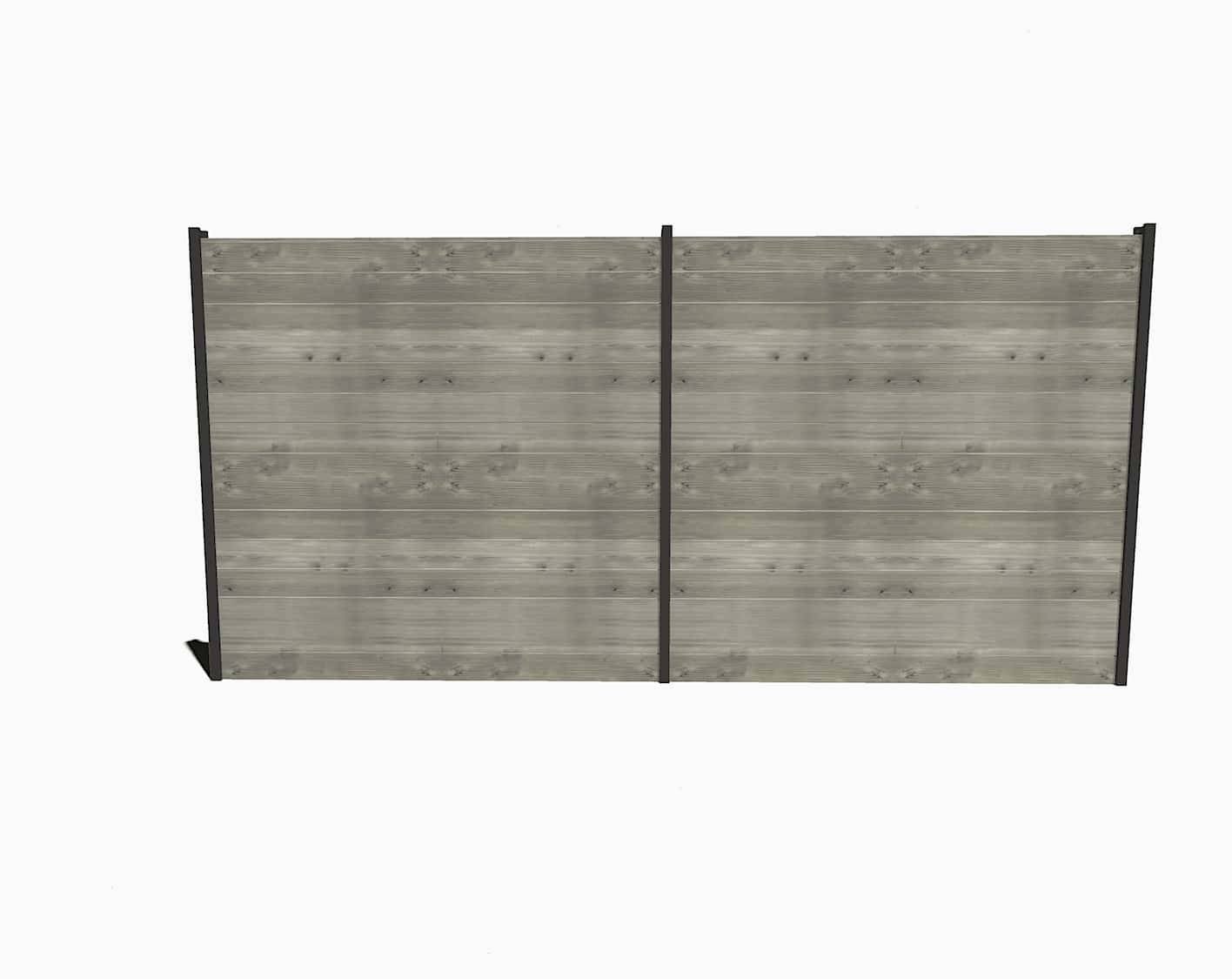 Sans Marque - Kit Clôture Bois Massif / 20m De Longueur/Pin Sylvestre Traité Autoclave Gris/ Hauteur : 1,82m/2m Entre Poteaux / Abri Français - Image 2