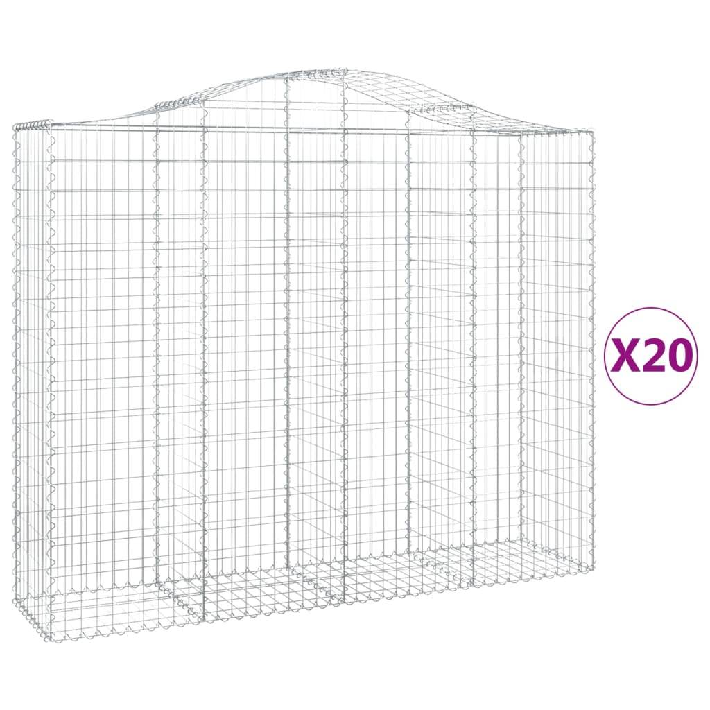 Vidaxl - Paniers à gabions arqués 20 pcs 200x50x160/180 cm Fer galvanisé vidaXL 3145718 - Image 2
