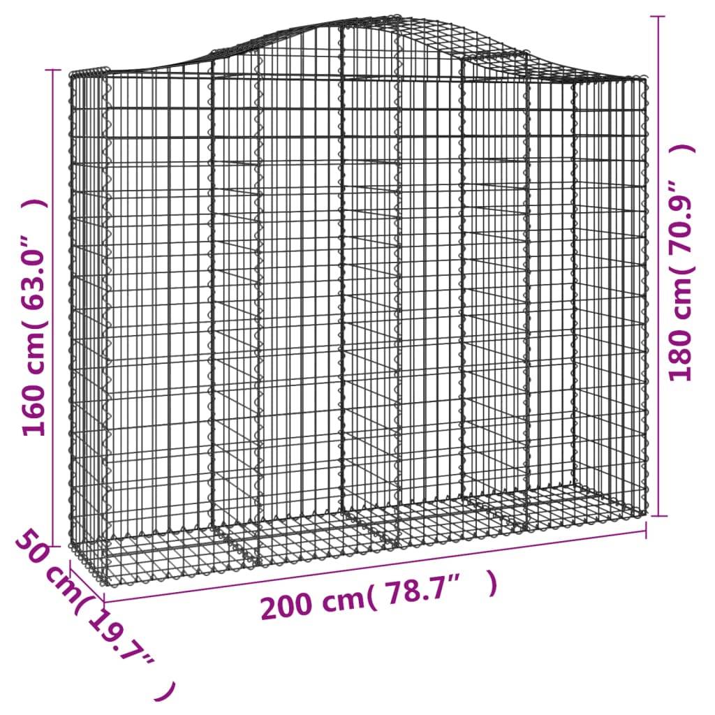 Vidaxl - Paniers à gabions arqués 20 pcs 200x50x160/180 cm Fer galvanisé vidaXL 3145718 - Image 3