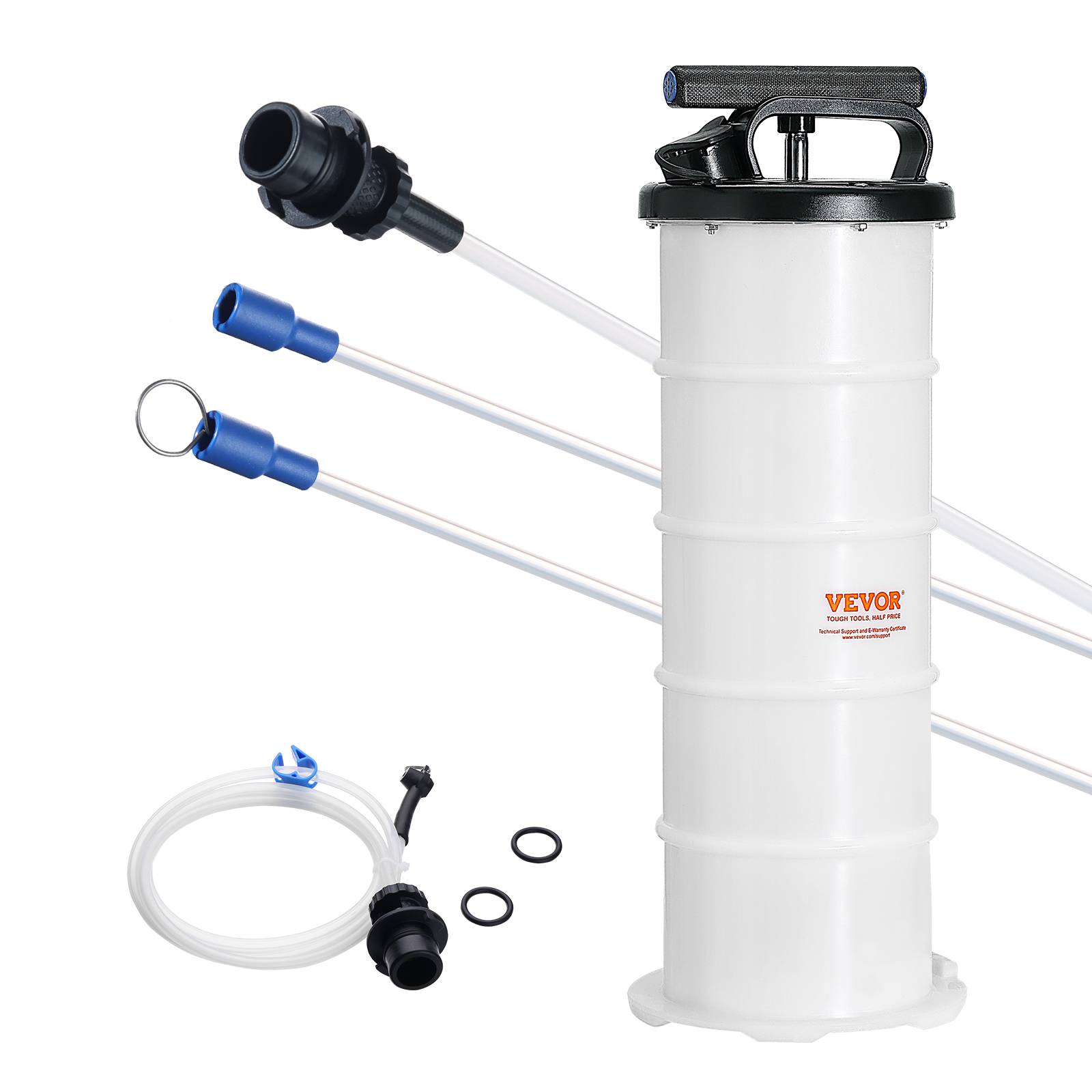 VEVOR Extracteur fluide 6,5L pompe aspiration vidange huile moteur manuel, jauge et tuyau. - Image 1