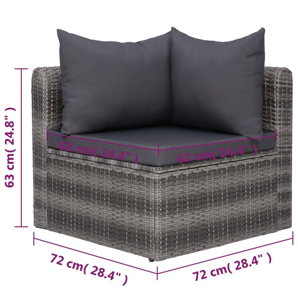Vidaxl - Salon de jardin 7 pcs et coussins et oreillers Résine tressée vidaXL 44158 - Image 3