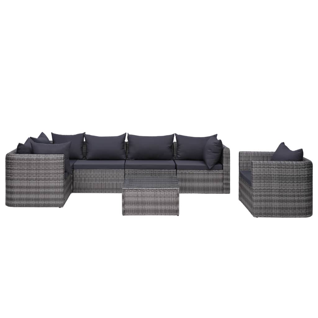 Vidaxl - Salon de jardin 7 pcs et coussins et oreillers Résine tressée vidaXL 44158 - Image 9