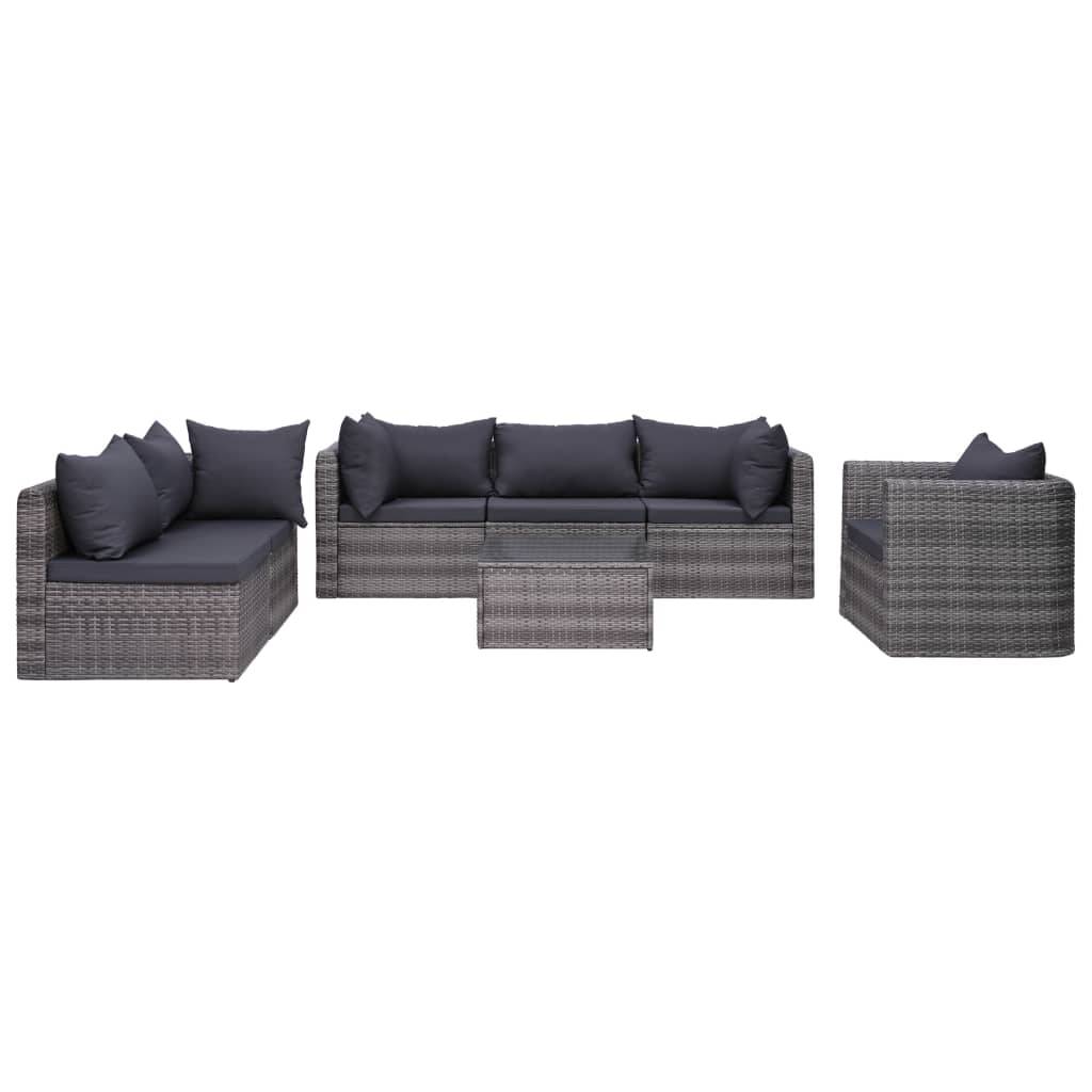 Vidaxl - Salon de jardin 7 pcs et coussins et oreillers Résine tressée vidaXL 44158 - Image 1