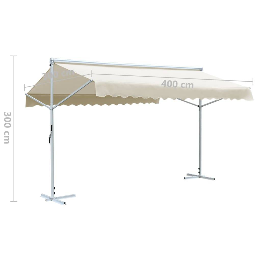 Helloshop26 - Auvent sur pied 4x3 m crème - Image 9