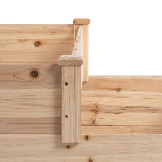 Carré potager surélevé bois de sapin 3 niveaux en escalier pour plantes 120x120x56cm - ComfortXL Outdoor Living - Image 9