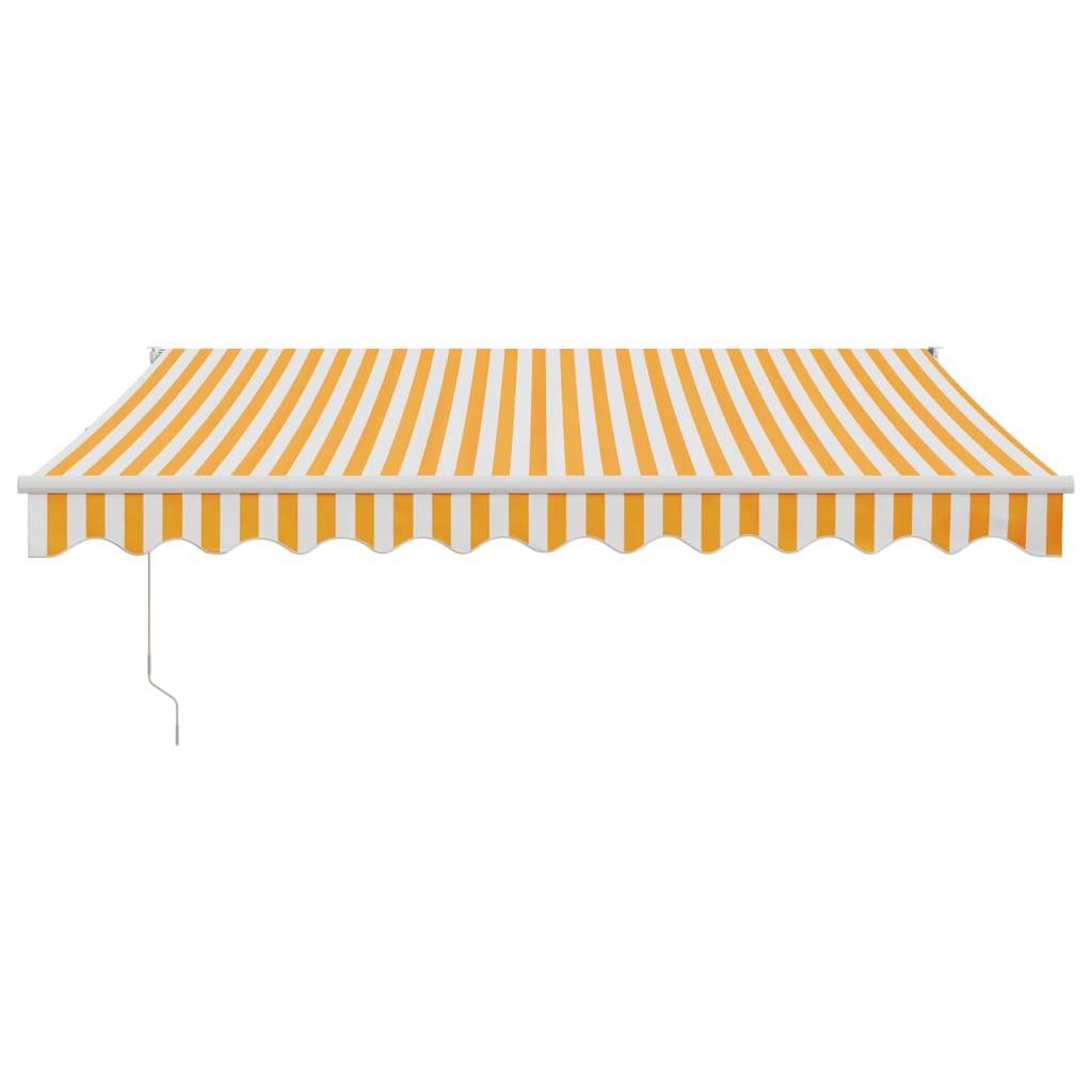 PANGIVO - Auvent rétractable automatique jaune et blanc 350 x 250 x 0 cm tissu et aluminium - PANGIVO - Image 3