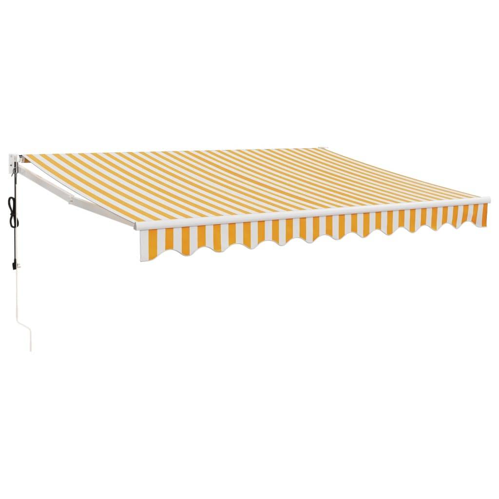 PANGIVO - Auvent rétractable automatique jaune et blanc 350 x 250 x 0 cm tissu et aluminium - PANGIVO - Image 2