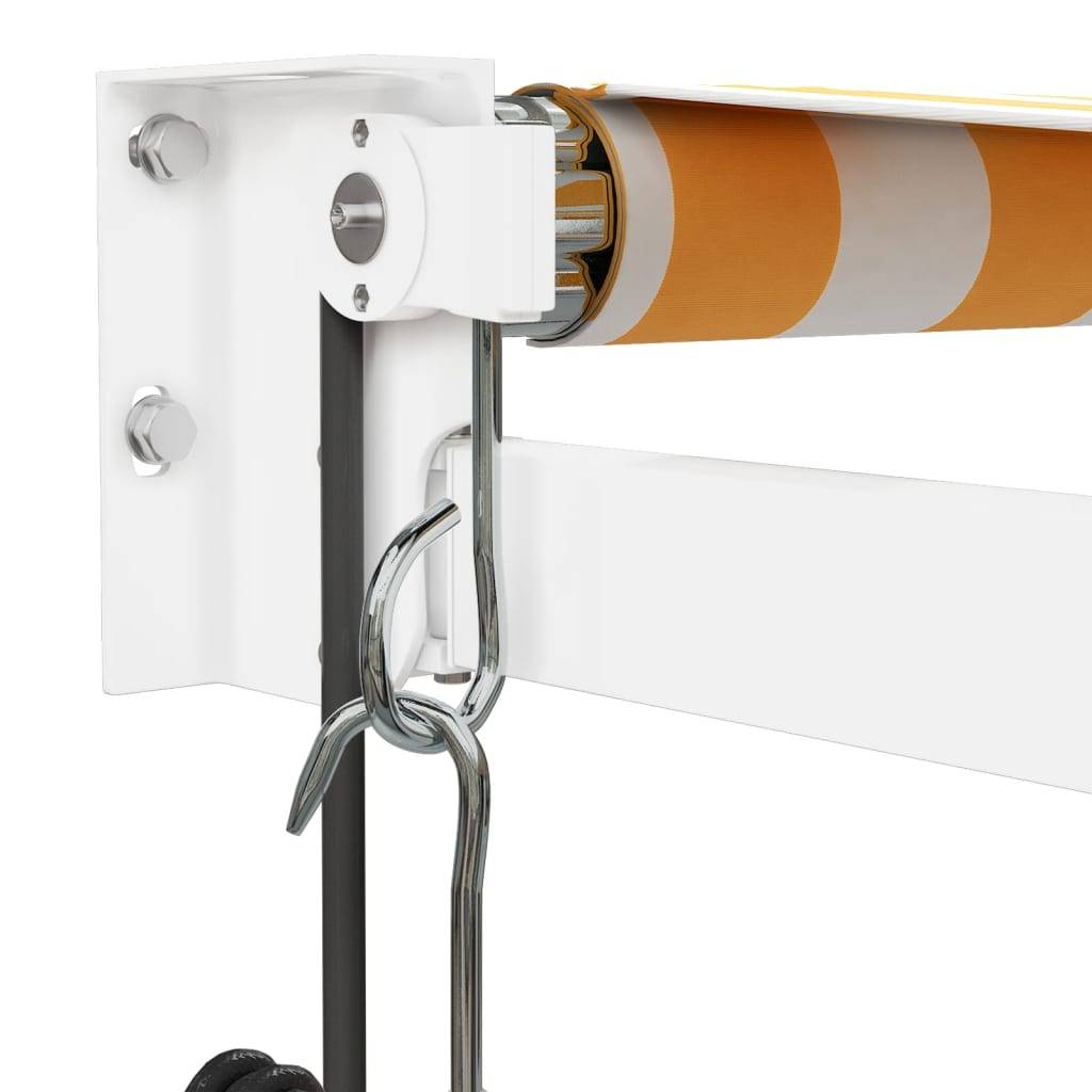 PANGIVO - Auvent rétractable automatique jaune et blanc 350 x 250 x 0 cm tissu et aluminium - PANGIVO - Image 7