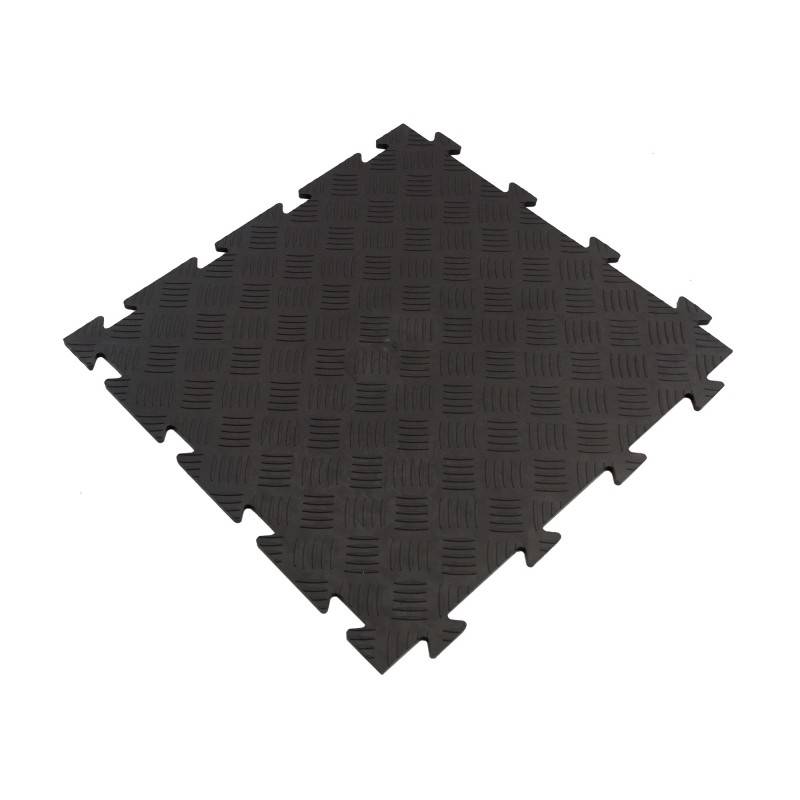 Dalle clipsable en PVC Motif "métal strié" - Noir 50 x 50 cm - ArtPlast - Image 1