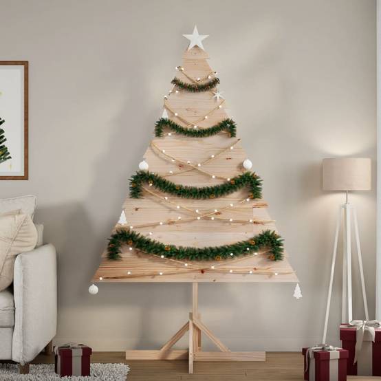 Grand Sapin de Noël en Bois Massif Décoration Rustique Intérieur/Extérieur 180 cm – ComfortXL Outdoor Living - Image 1