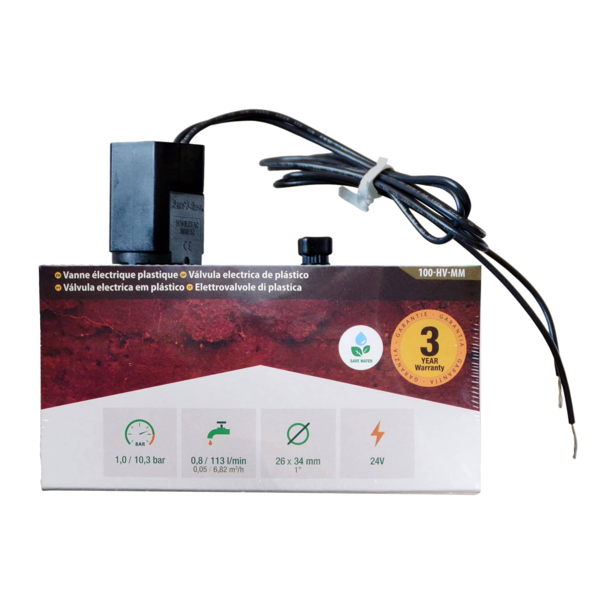 Rain Bird - Électrovanne Professionnelle 100-HV 9V Femelle/Femelle 26x34 - Vanne pour Arrosage Automatique - Image 3