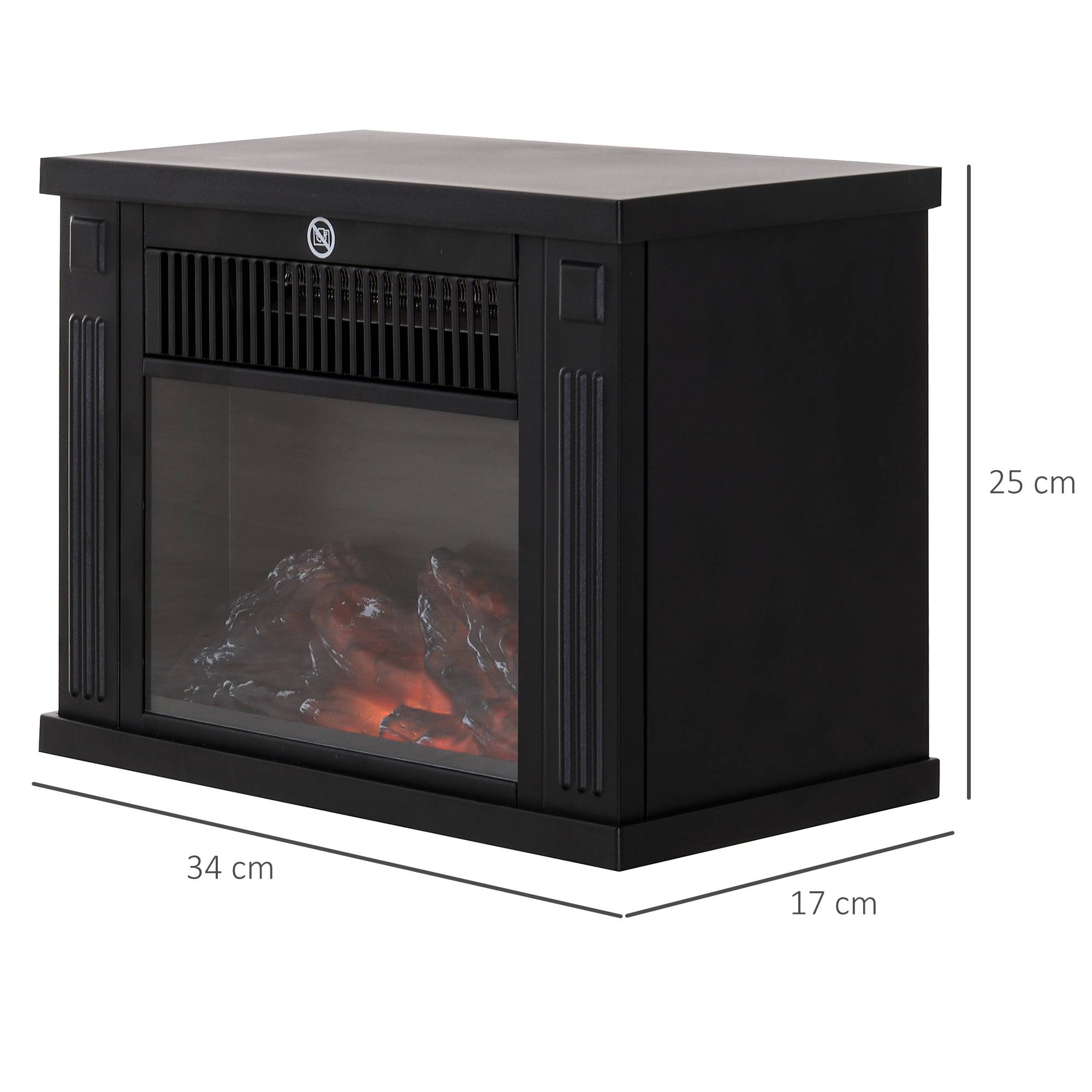 Sans Marque - Cheminée électrique,Cheminée LED 600/1200W décorative noir - Image 5