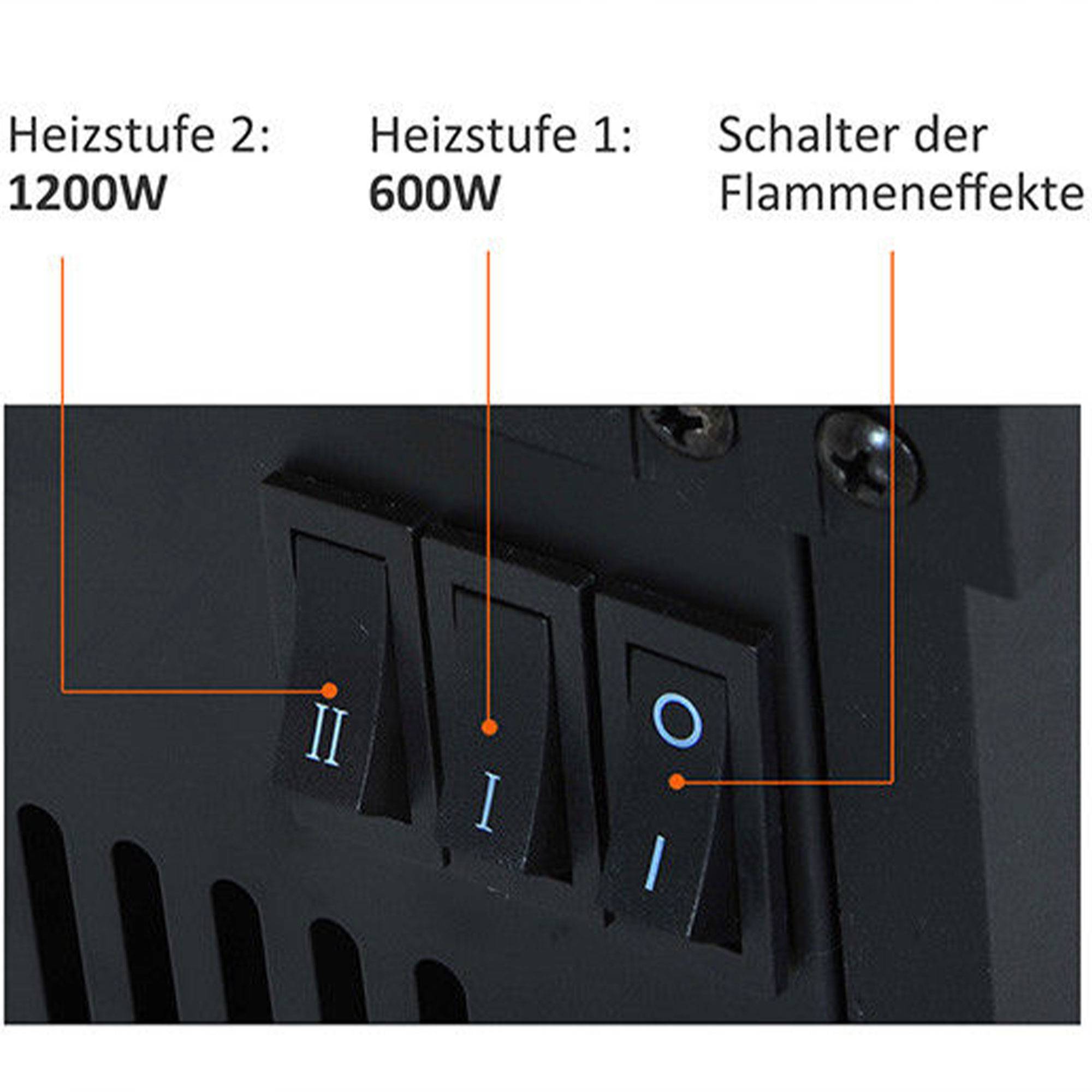 Sans Marque - Cheminée électrique,Cheminée LED 600/1200W décorative noir - Image 7