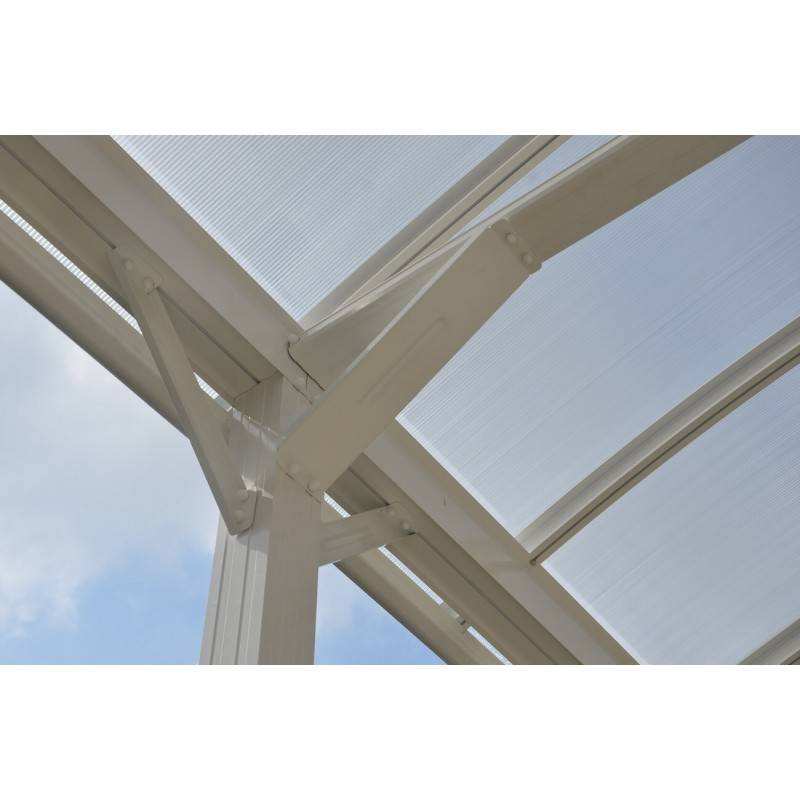 Carport aluminium blanc 27,36 m² pour camping-car, toiture polycarbonate 6mm X-Metal - Image 6