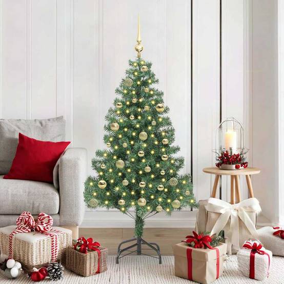 Sapin de Noël, Arbre de Noël avec 150 LED avec support Vert 150 cm PVC u3562q - Image 2