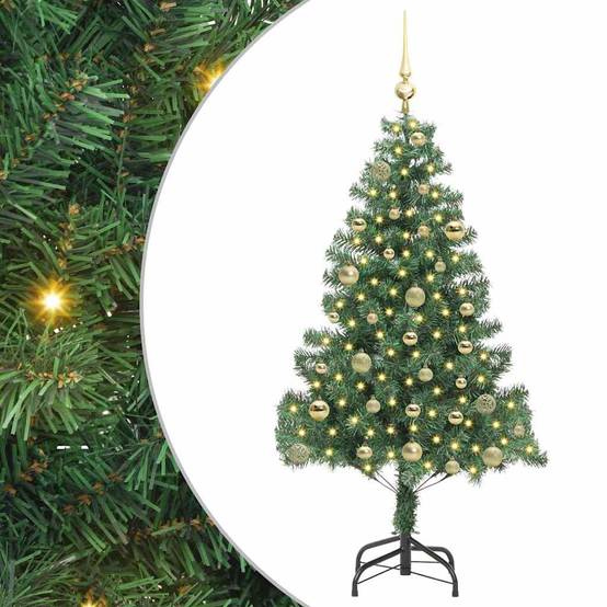 Sapin de Noël, Arbre de Noël avec 150 LED avec support Vert 150 cm PVC u3562q - Image 1