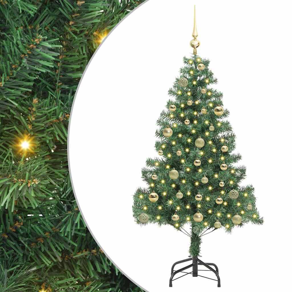 Sapin de Noël, Arbre de Noël avec 150 LED avec support Vert 150 cm PVC u3562q - Image 1