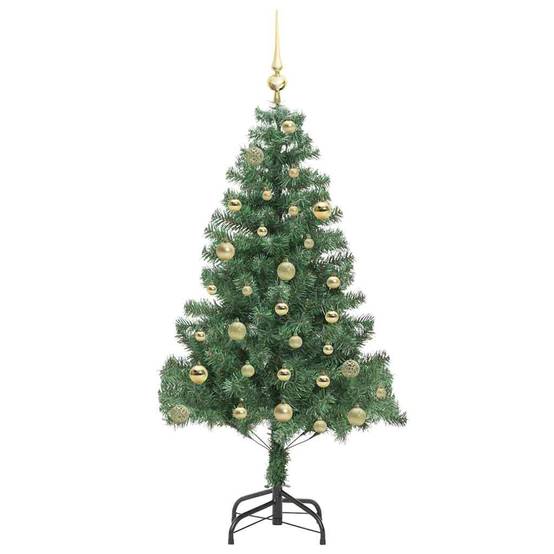 Sapin de Noël, Arbre de Noël avec 150 LED avec support Vert 150 cm PVC u3562q - Image 4