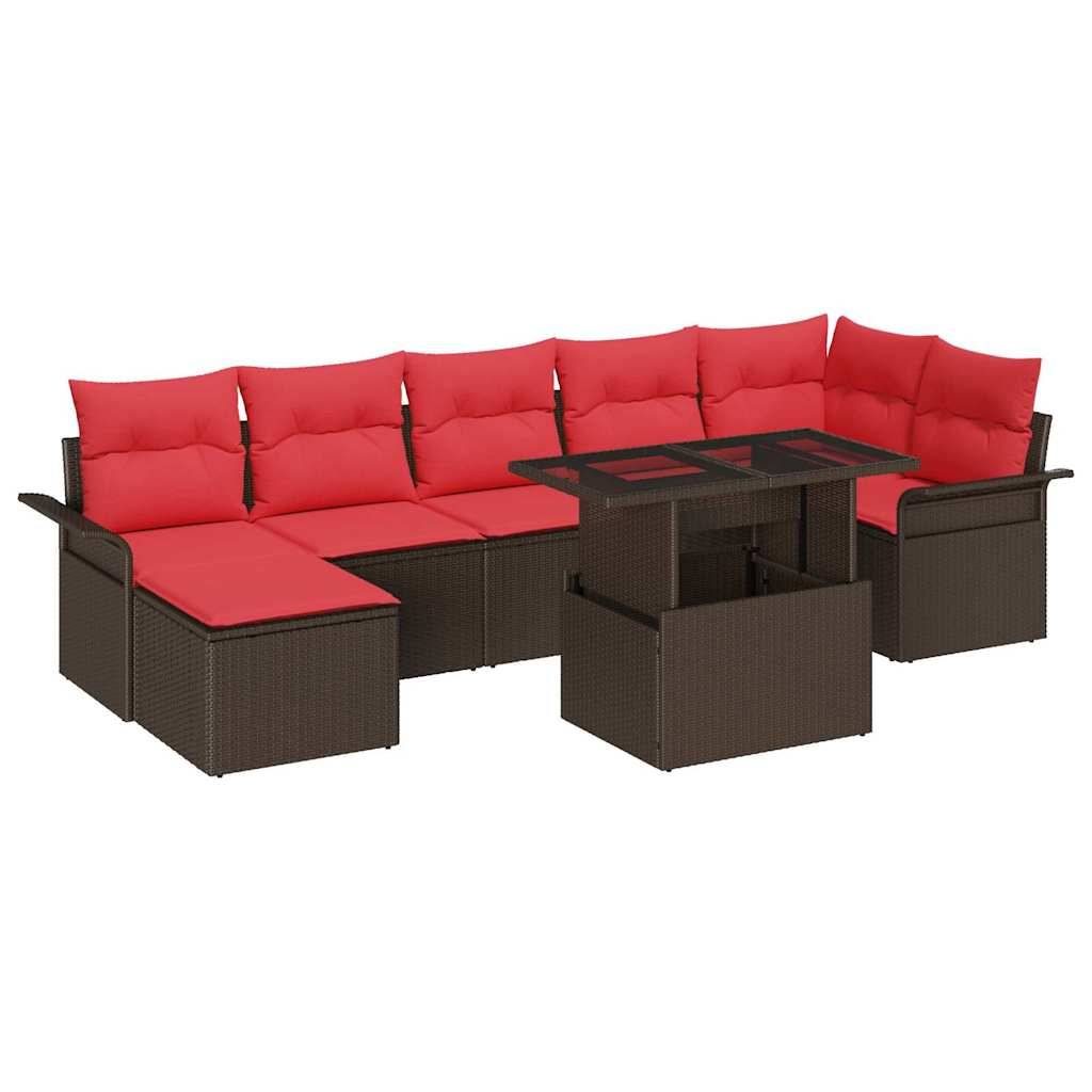 Vidaxl - Ensemble de canapé de jardin 8 pcs Marron polyrotin vidaXL 3348330 - Image 2