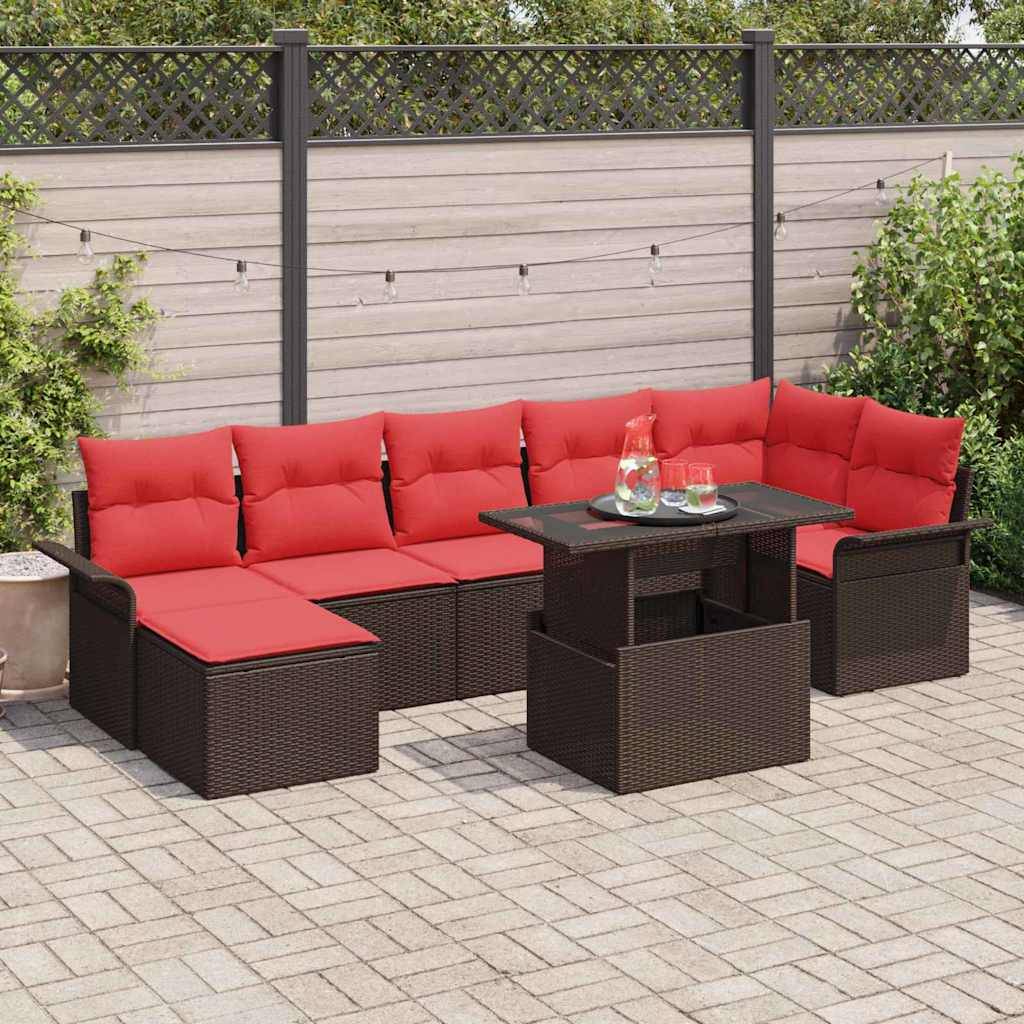 Vidaxl - Ensemble de canapé de jardin 8 pcs Marron polyrotin vidaXL 3348330 - Image 1