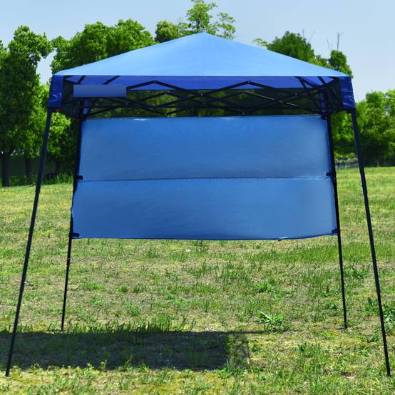 Tonnelle Pliante 182 x 182 cm Protection Solaire Portable et Léger Abri avec Sac à Dos pour Camping Fête Barbecue Jardin Patio Plage Bleu F403R - Image 3