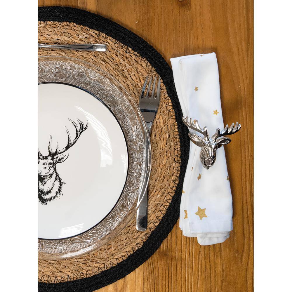 Aubry Gaspard - Sets de table ronds en jonc naturel et jute teinté (Lot de 6) - Image 2