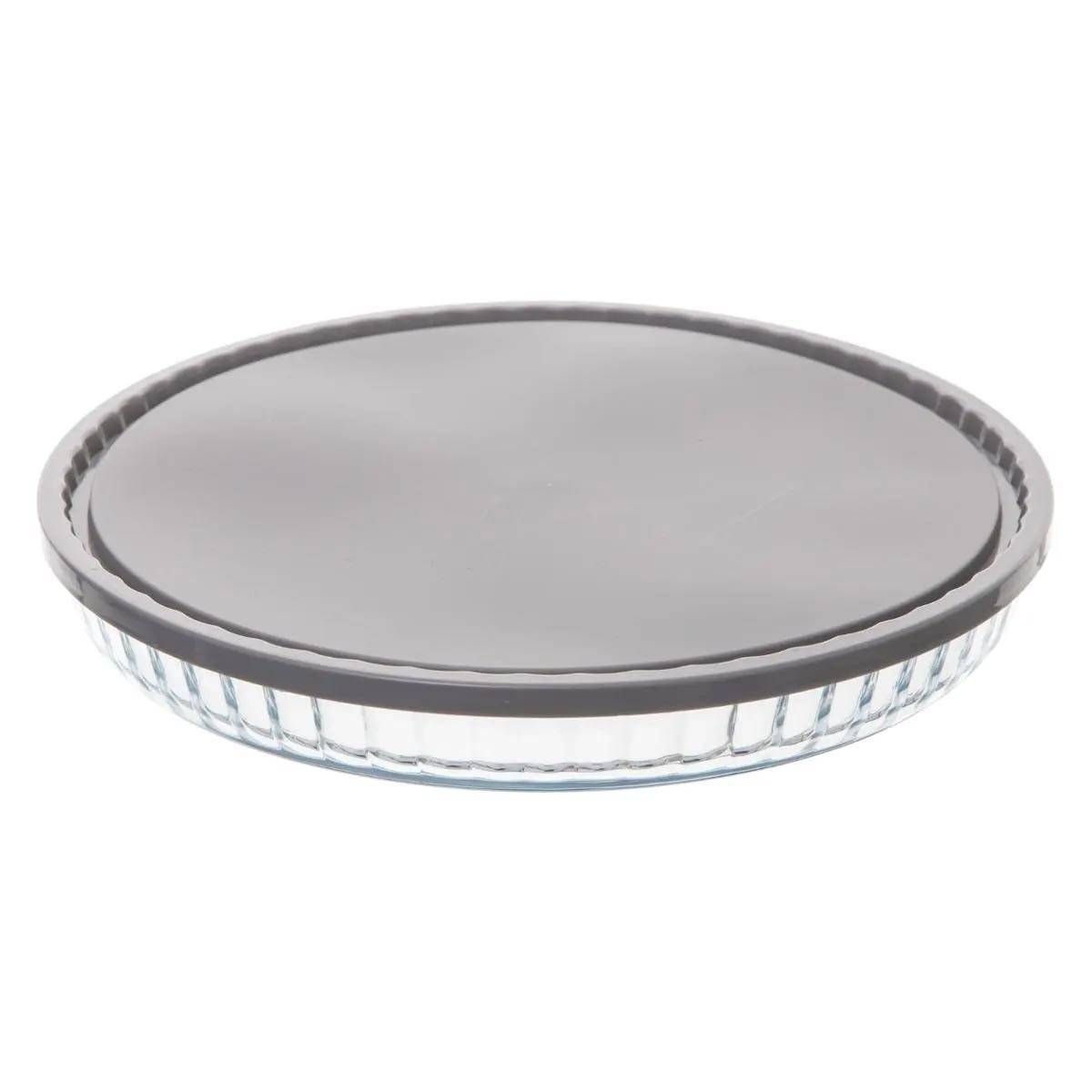 Plat à Tarte en Verre "Couvercle" 27cm Transparent - Image 1