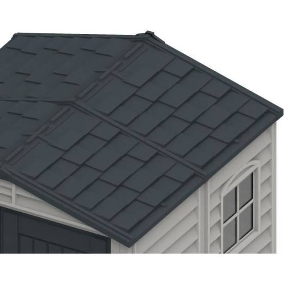 Duramax - Abri de jardin - PVC - DURAMAX - 3,50 m² + Plancher - Gris clair / Anthracite - DUSTMATE66PR - Image 4