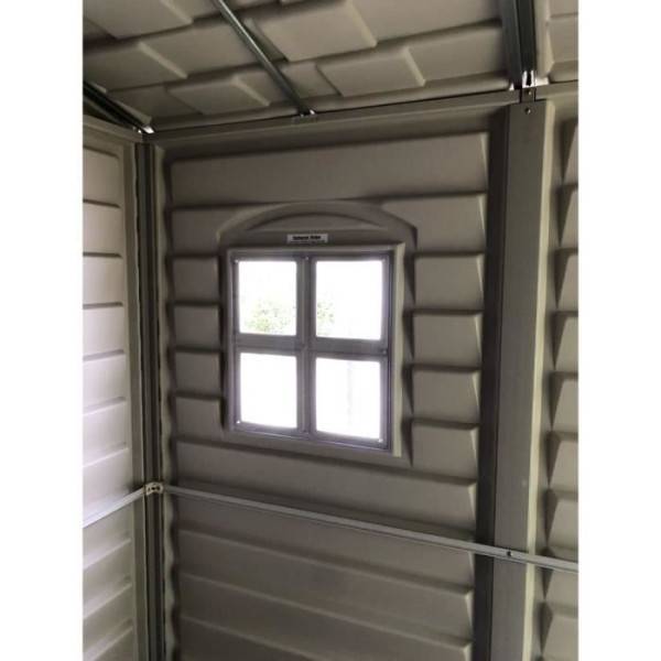 Duramax - Abri de jardin - PVC - DURAMAX - 3,50 m² + Plancher - Gris clair / Anthracite - DUSTMATE66PR - Image 3