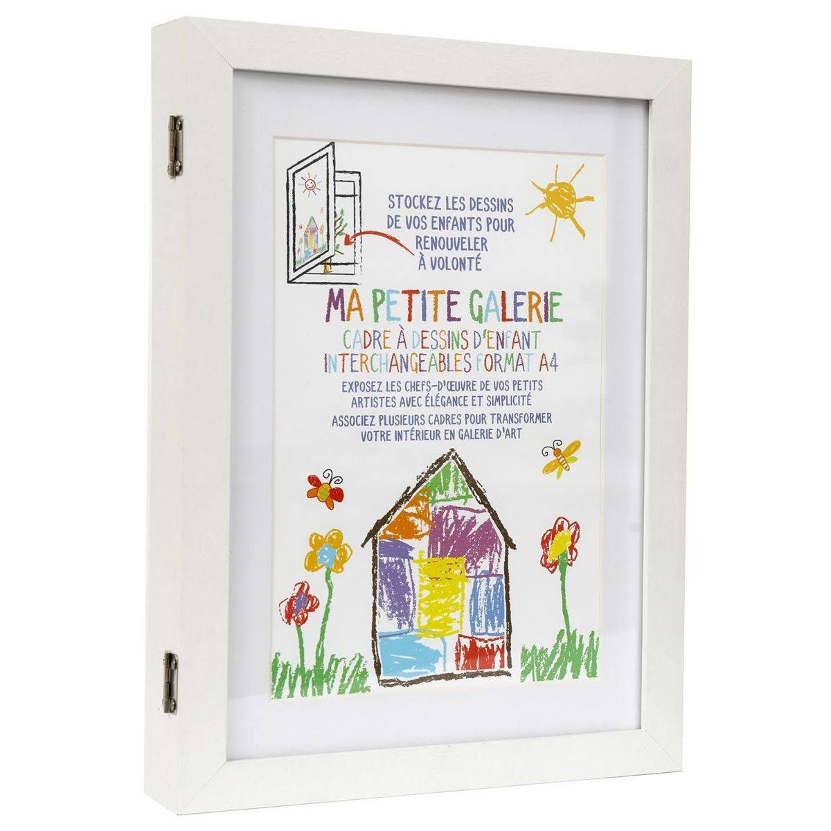 Sil - Cadre pour dessins d'enfant en MDF 25 x 4.5 x 34 cm