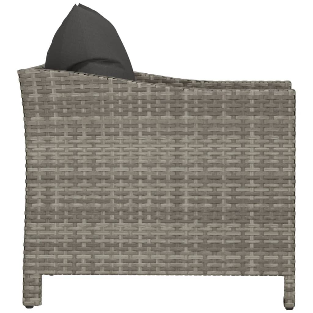 Fauteuil de jardin - Chaise de jardin - Fauteuil d'extérieur avec coussin Gris Résine tressée - MEUBLE PRO-JU4306 - Image 5