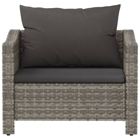Fauteuil de jardin - Chaise de jardin - Fauteuil d'extérieur avec coussin Gris Résine tressée - MEUBLE PRO-JU4306 - Image 4