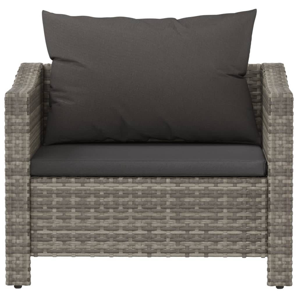 Fauteuil de jardin - Chaise de jardin - Fauteuil d'extérieur avec coussin Gris Résine tressée - MEUBLE PRO-JU4306 - Image 4