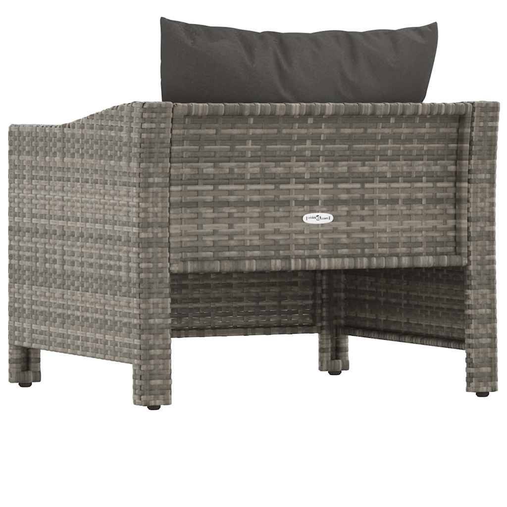 Fauteuil de jardin - Chaise de jardin - Fauteuil d'extérieur avec coussin Gris Résine tressée - MEUBLE PRO-JU4306 - Image 6