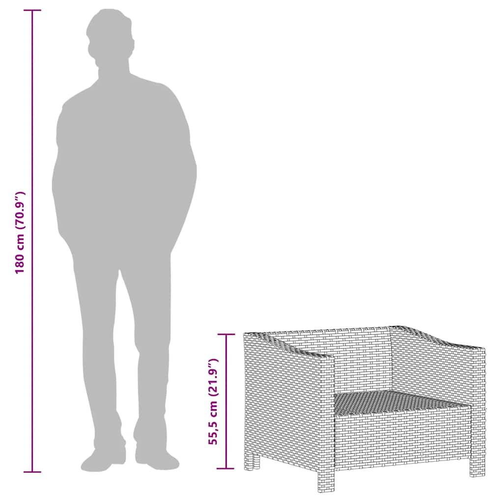 Fauteuil de jardin - Chaise de jardin - Fauteuil d'extérieur avec coussin Gris Résine tressée - MEUBLE PRO-JU4306 - Image 9