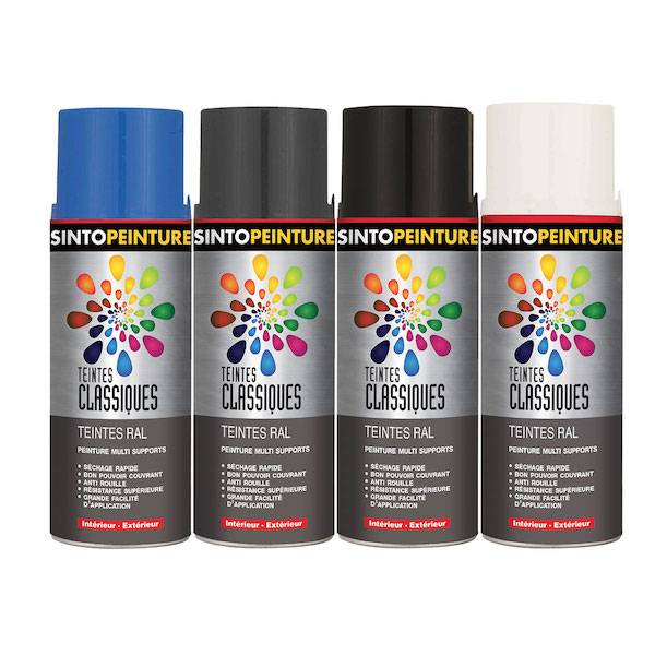 Peinture classiques antirouille teintes bleu brillant RAL5010 en aérosol de 400ml - SINTO - 925150 - Image 1
