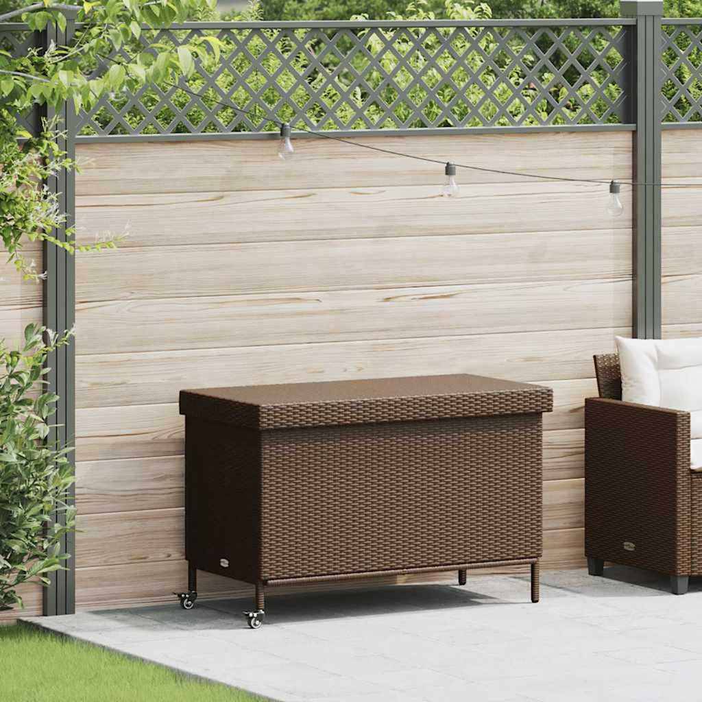 PANGIVO - Coffre de rangement de jardin résine tressée marron 110 x 55 x 73 cm - PANGIVO - Image 1