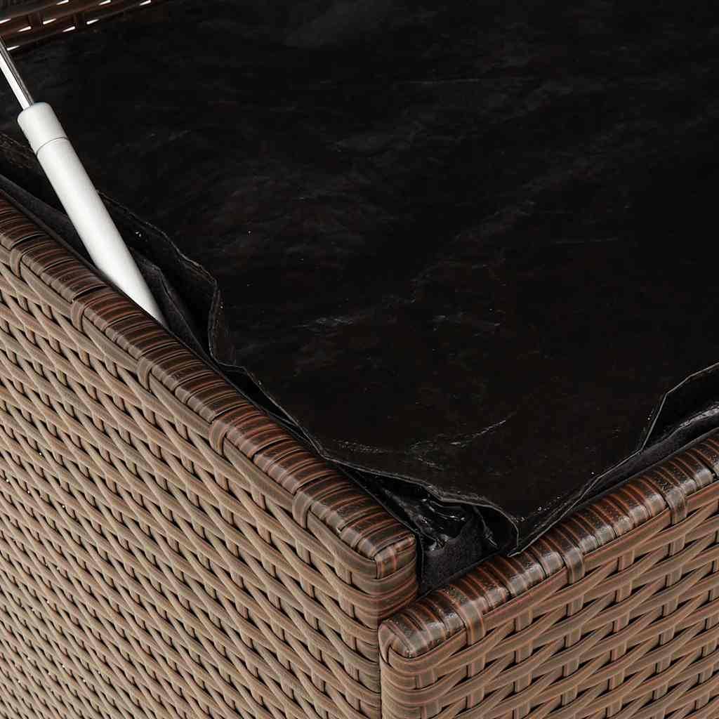 PANGIVO - Coffre de rangement de jardin résine tressée marron 110 x 55 x 73 cm - PANGIVO - Image 8
