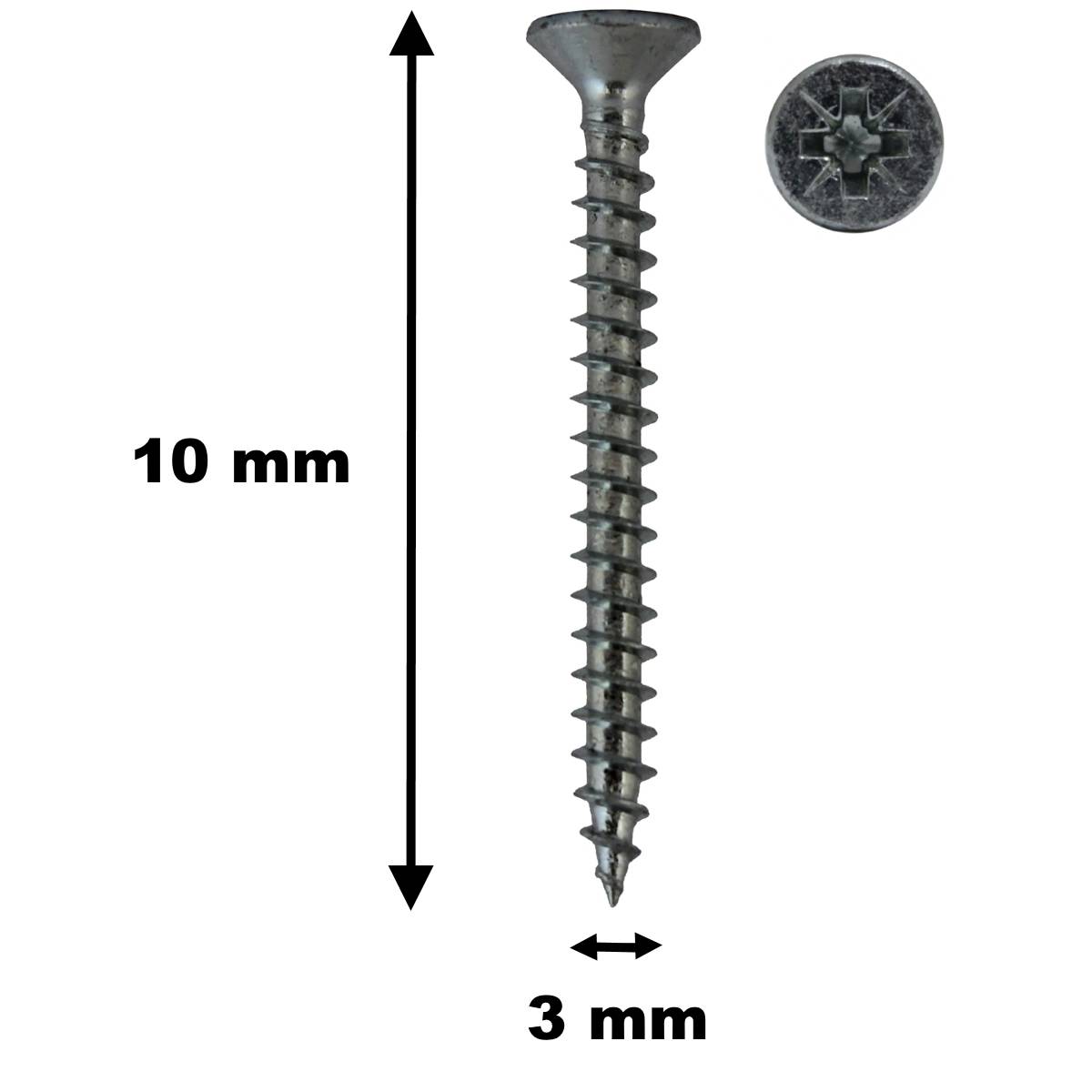 Gt Market - Lot de 100 vis à bois, TF, acier zingué, 3 x 10 mm - GT MARKET - Image 1