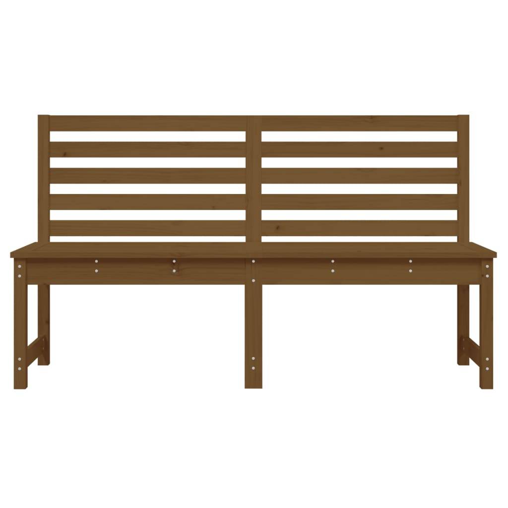 Helloshop26 - Banc de jardin meuble de patio d'extérieur terrasse 157,5 x 48 x 91,5 cm bois de pin massif marron miel - Image 2