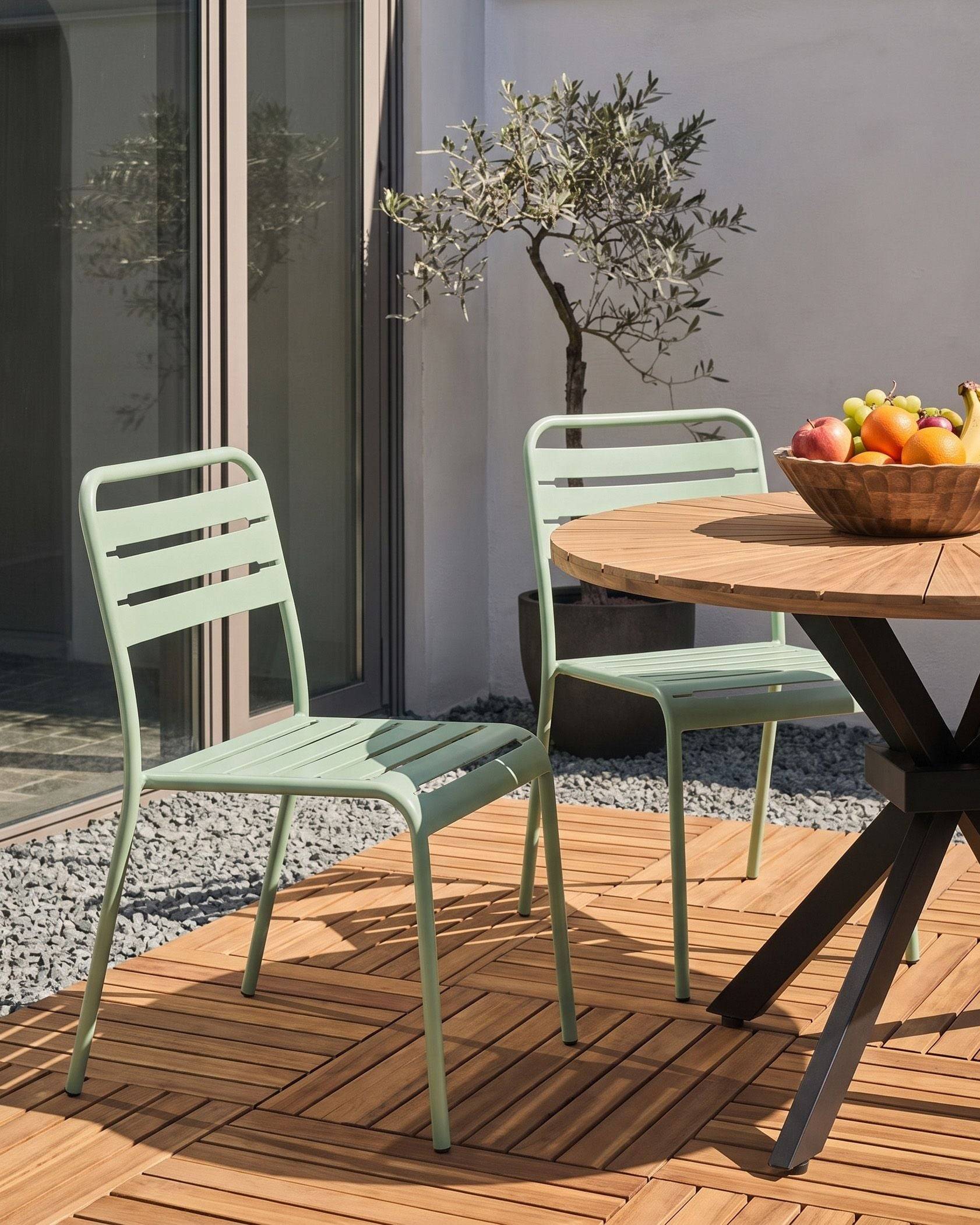 Beliani - Chaise de jardin Métal Vert LEFKADA - 38x54x80- Beliani - Image 1