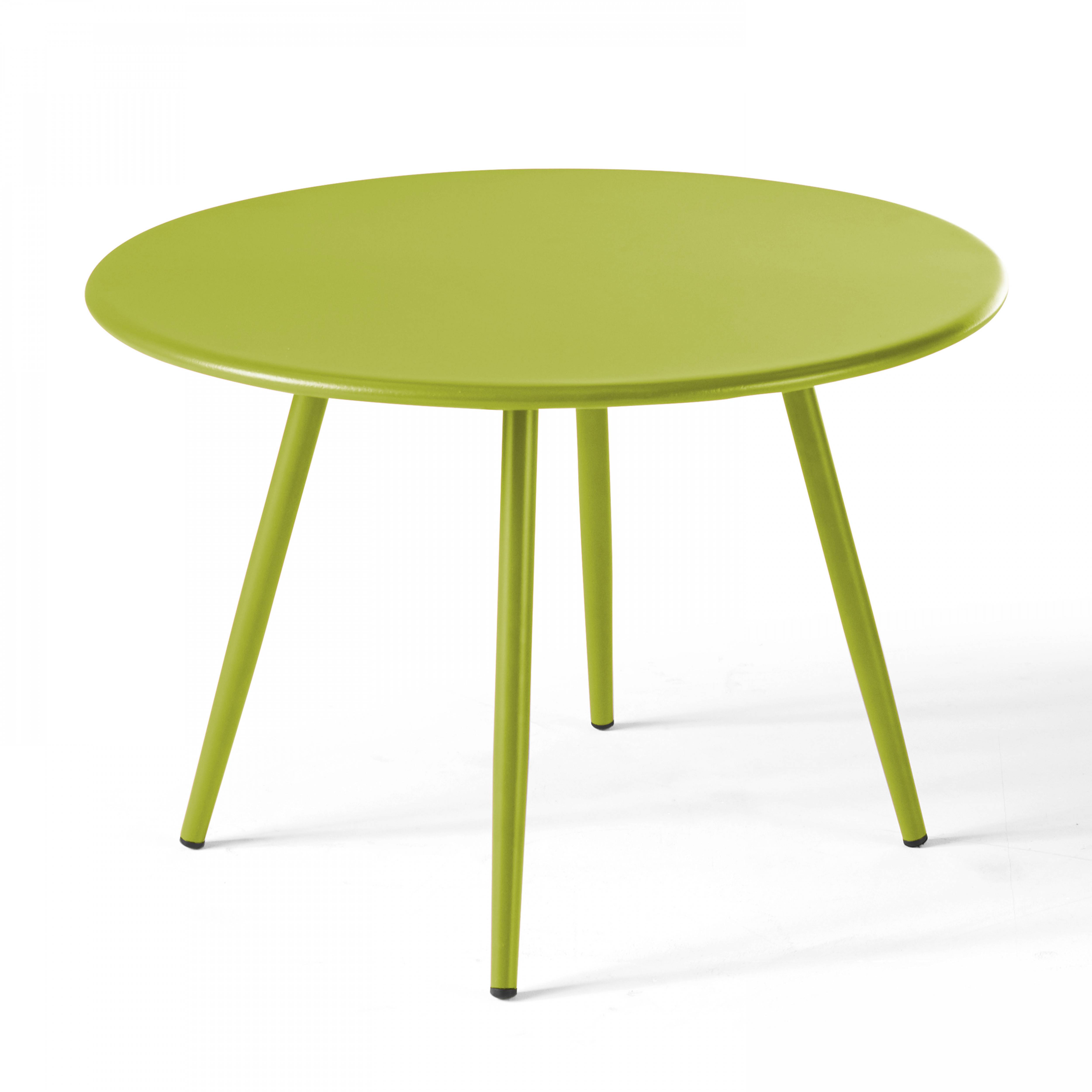Oviala - Table basse de jardin ronde en métal vert 40 cm Palavas - Oviala - Image 1