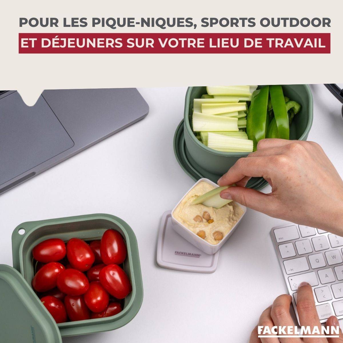 Lot de 4 lunch box 1 L avec 4 ustensiles de cuisine Fackelmann Storage - Image 4