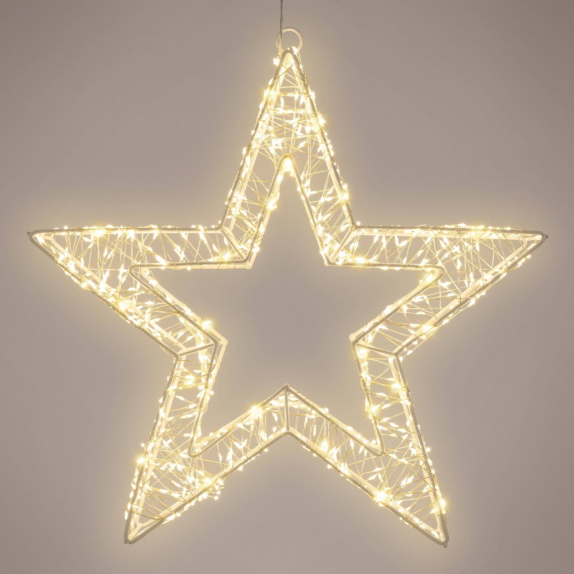 Étoile de Noël LED décoration éclairage lumineuse minuterie  IP44 blanc 38 cm - Image 6