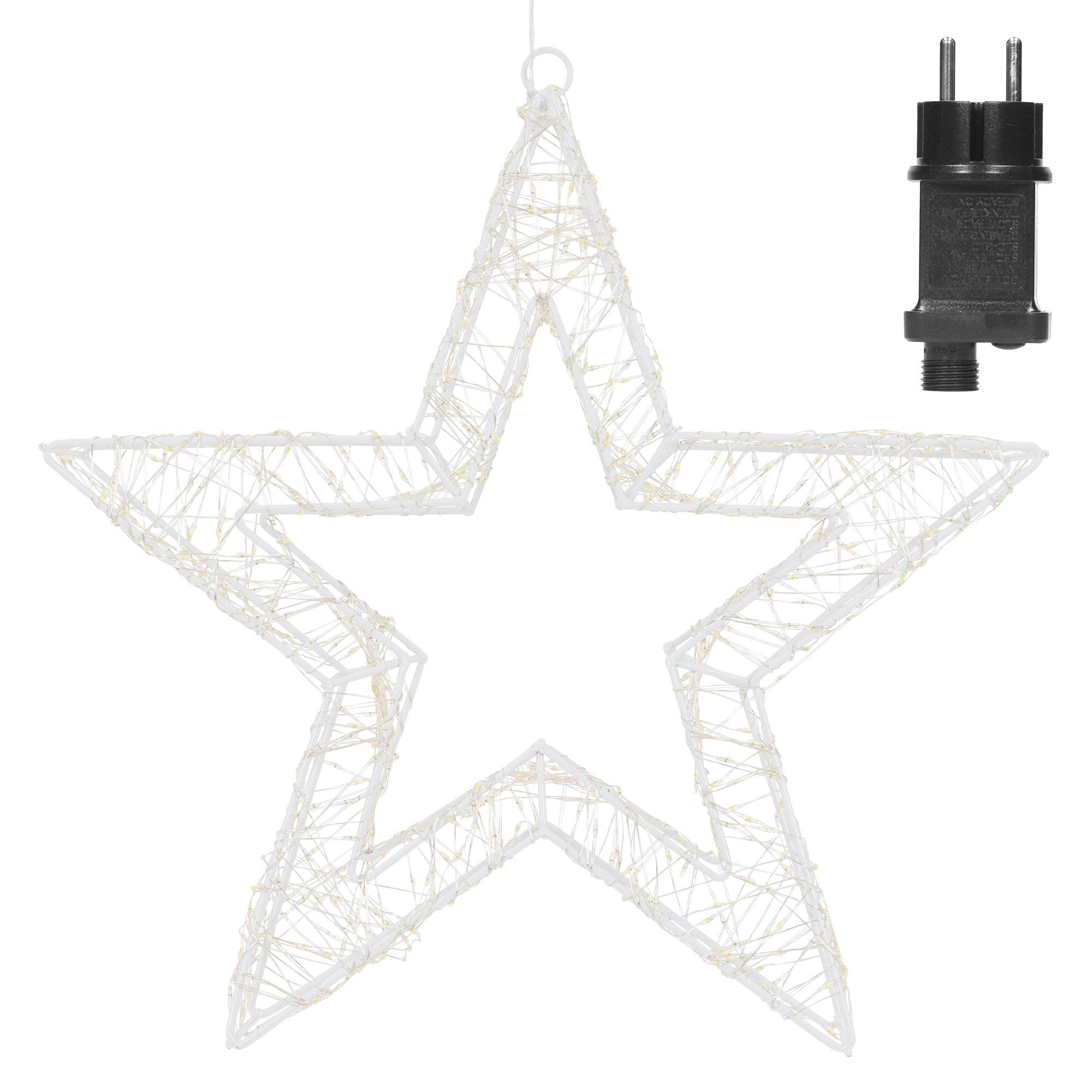 Étoile de Noël LED décoration éclairage lumineuse minuterie IP44 blanc 38 cm - Image 2