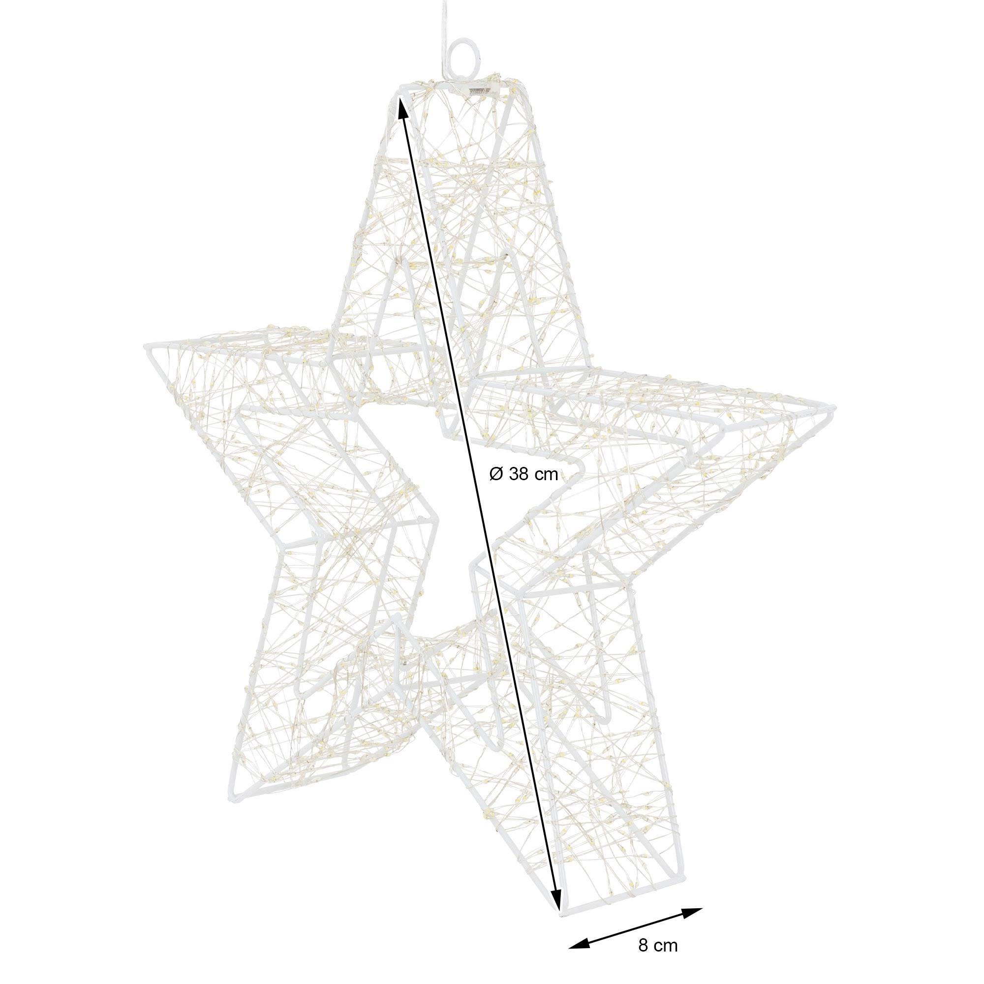 Étoile de Noël LED décoration éclairage lumineuse minuterie  IP44 blanc 38 cm - Image 7