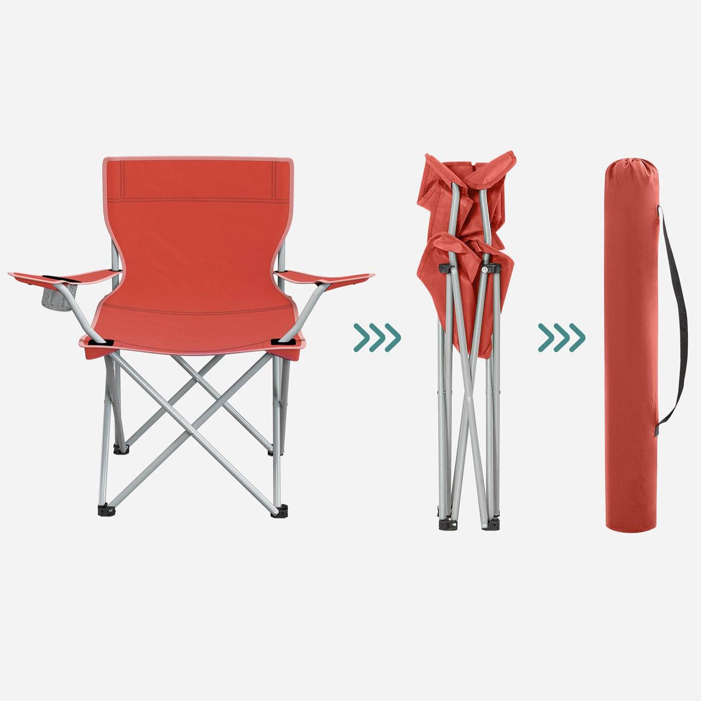 Helloshop26 - Lot de 2 chaises de camping pliables sièges pliantes extérieur confortable avec accoudoirs et porte-gobelets cadre stable capacité de charge 120 kg r - Image 3