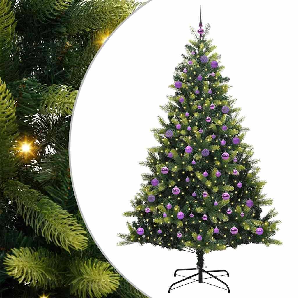 Sapin de Noël | Arbre de Noël artificiel en silicone flexible 300 LEDs 180 cm Maison Chic - Image 1